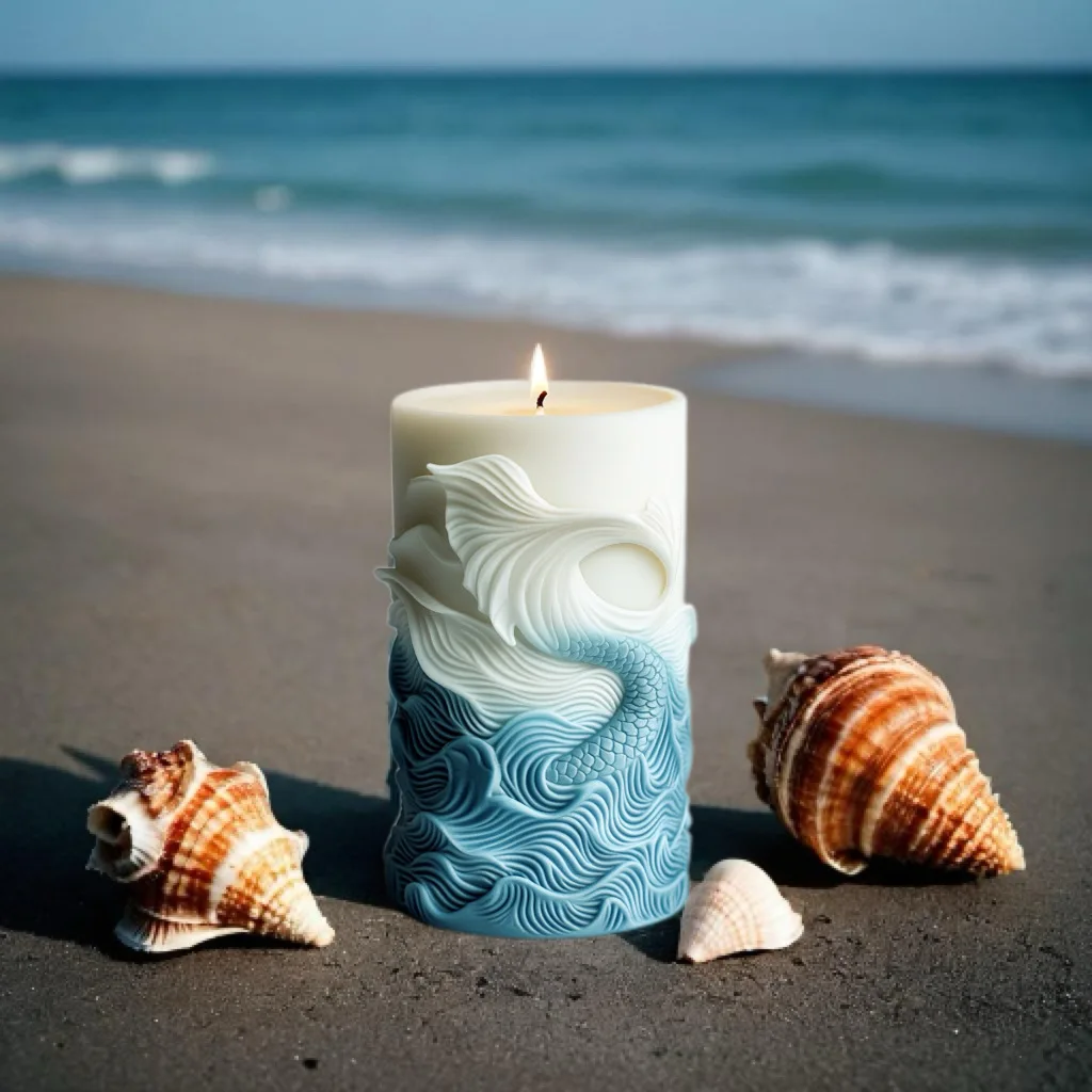 قالب شمع أسطواني سيليكون ، ديي - مراجعة Resin Ocean Wave Mold وسعره