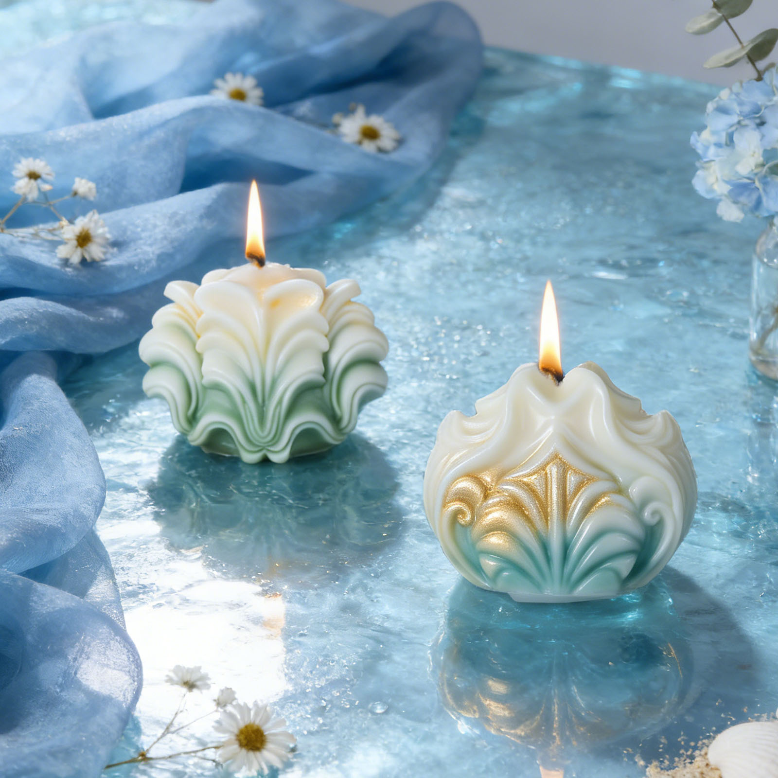 قالب سيليكون كبير على شكل صدفة - مراجعة Resin Ocean Wave Mold وسعره
